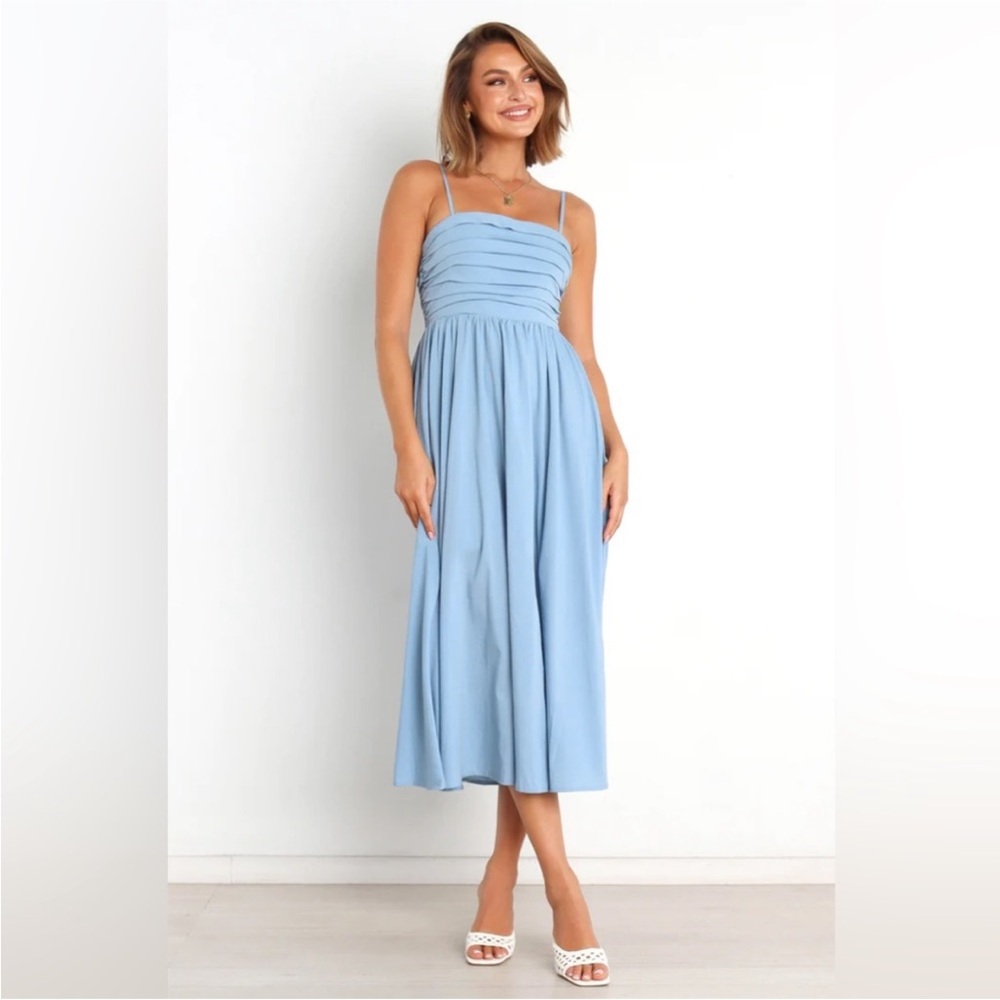 Petal & Pup Light Blue Midi Dress